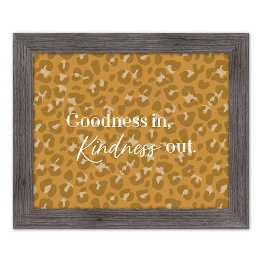 Goodness in Kindness Out Leopard Print in Gray Frame